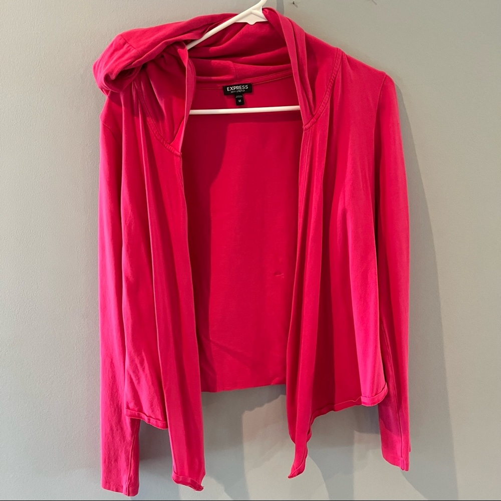 Bright pink Express open cardigan